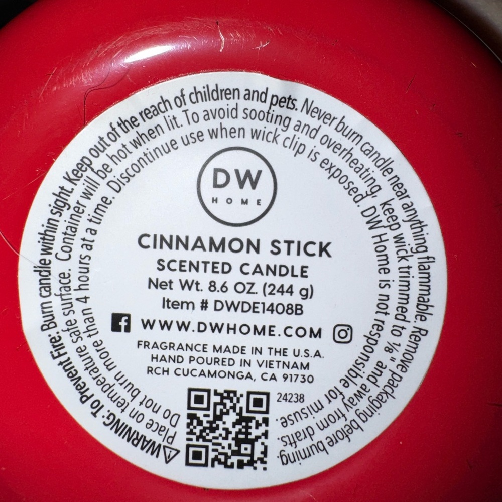 DW Home Santa Red Candle Cinnamon Stick - Picture 4 of 4